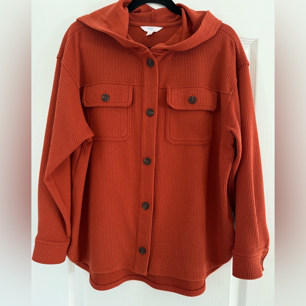 Time and Tru Rust Soft Lightweight Shacket Sz M